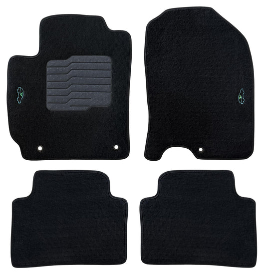 Carpet Floor Mats For 2018 to 2023 Hyundai Kona, Front and Rear, Black