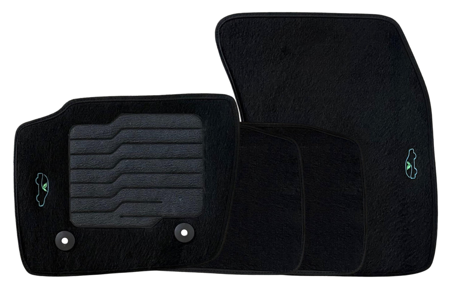Carpet Floor Mats for 2013 to 2020 Ford Fusion, Front and Rear - Black
