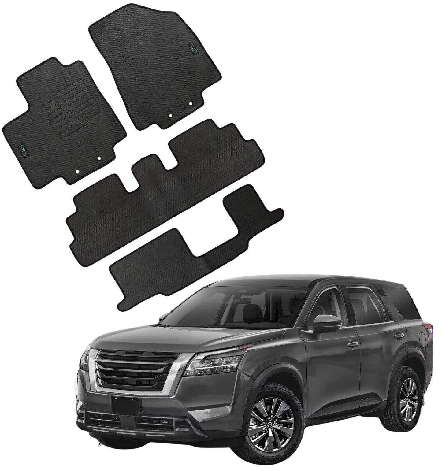 All Weather Floor Mats for 2022 to 2025 Nissan Pathfinder 8 Seat / Infiniti QX60