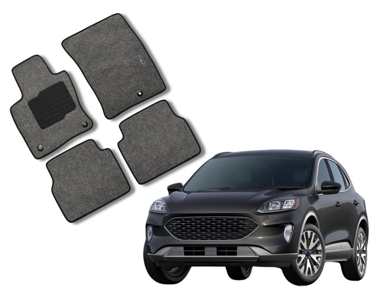 Carpet Floor Mats For 2020 to 2025 Ford Escape - Gray
