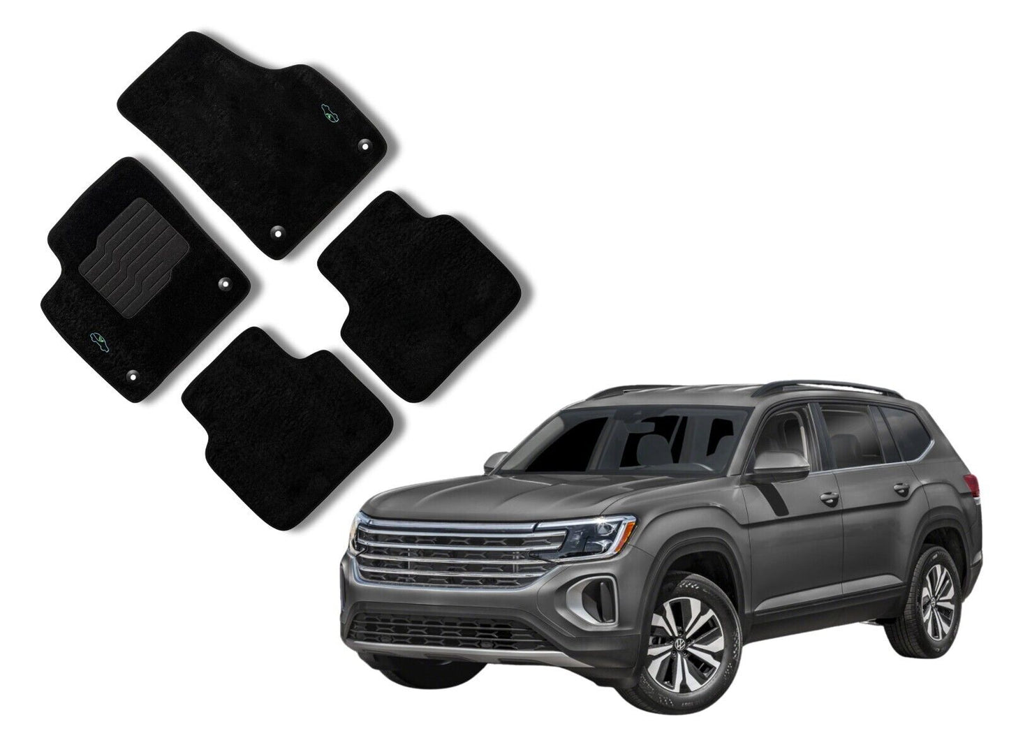 Carpet Floor Mats For 2018 to 2025 Volkswagen Atlas / Atlas Cross Sport 4 PCS