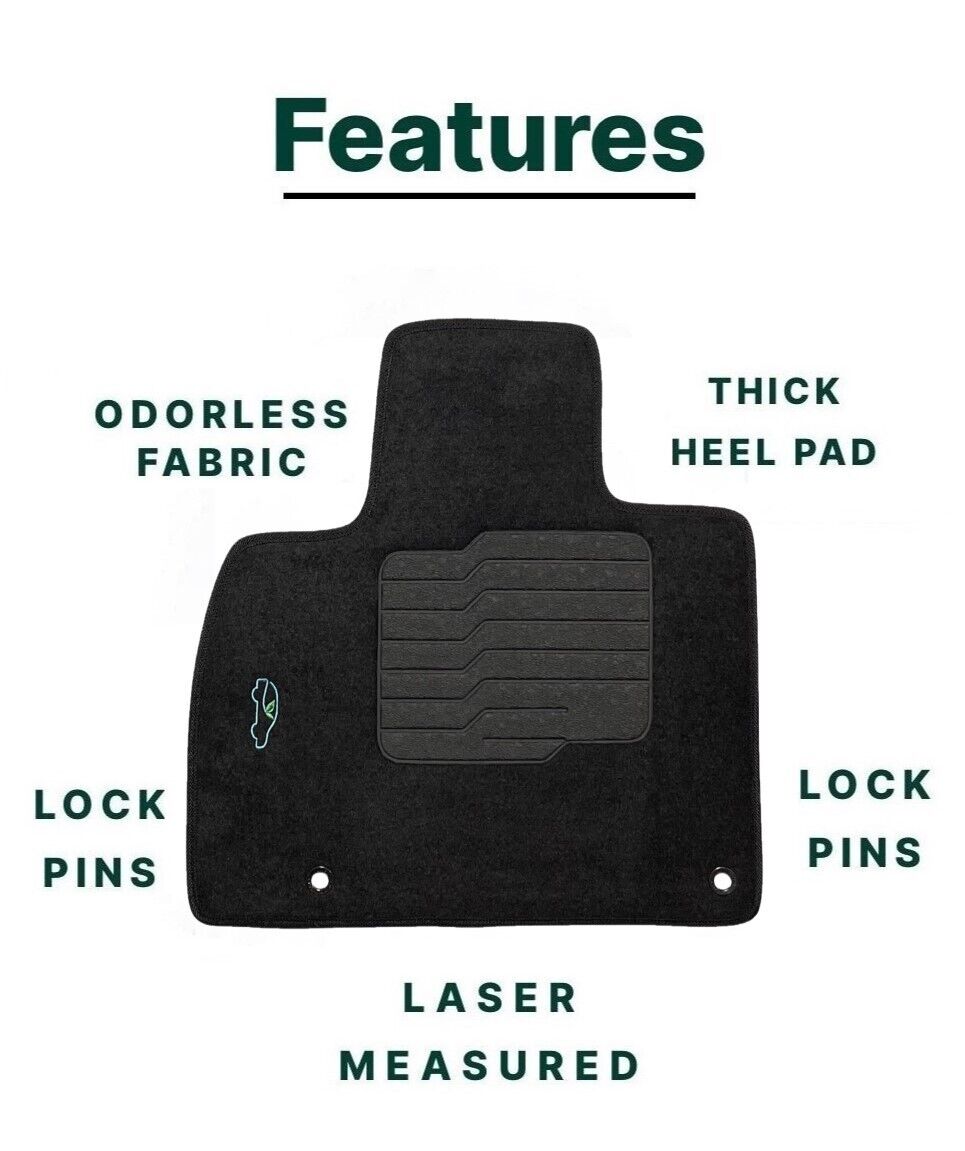 Carpet Floor Mats for 2020 to 2025 Kia Telluride Front, Rear and 3rd Row, Black