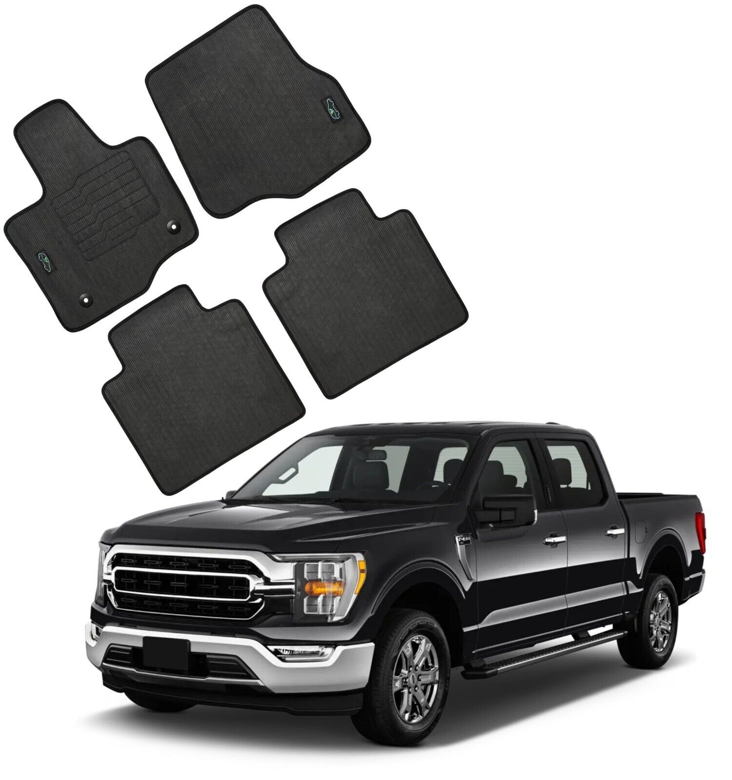 Floor Mats All Weather for 2021 to 2025 Ford F-150 Super Cab & SuperCrew
