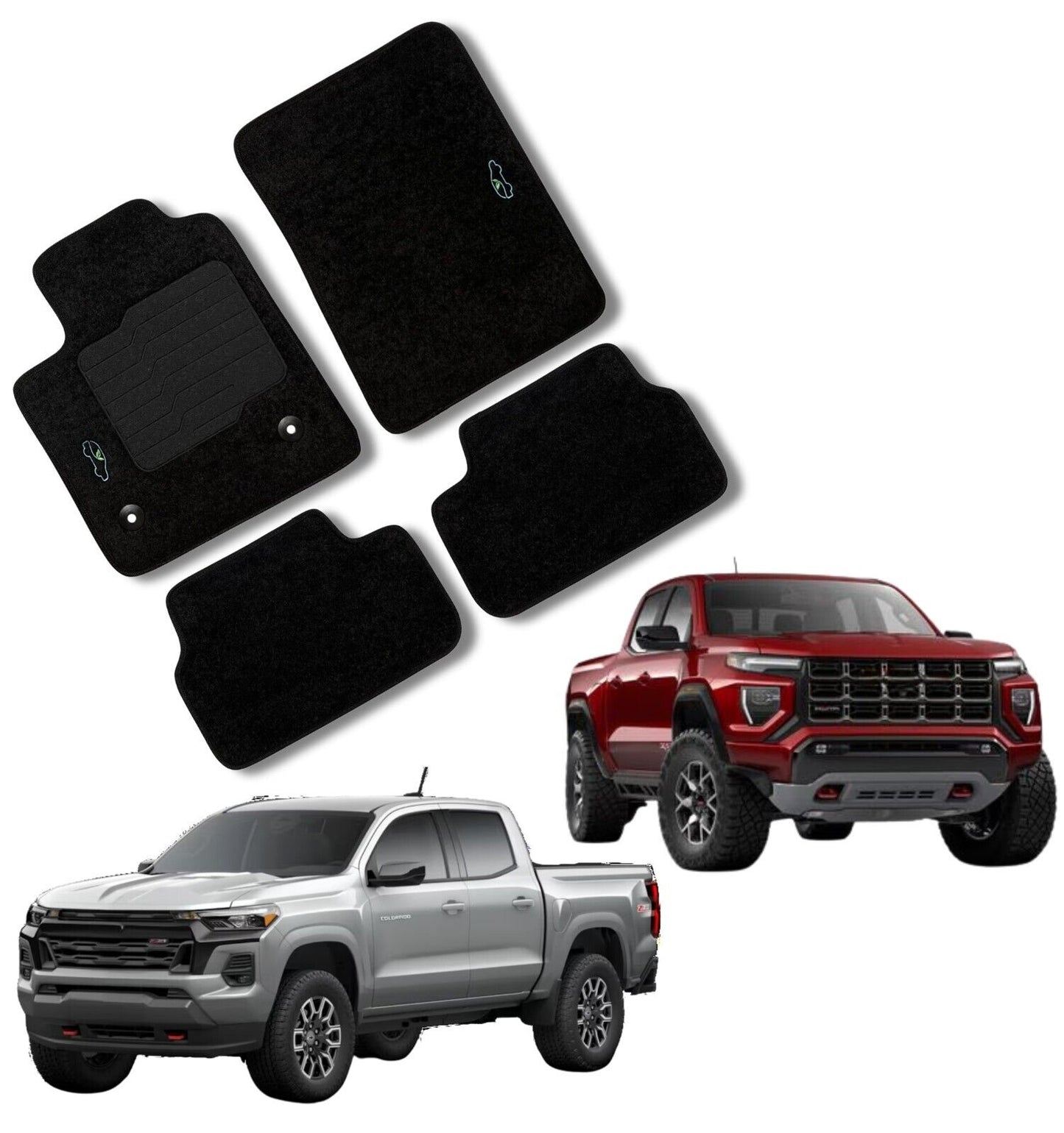 Carpet Floor Mats for 2023 2024 2025 Chevrolet Colorado / GMC Canyon Crew Cab
