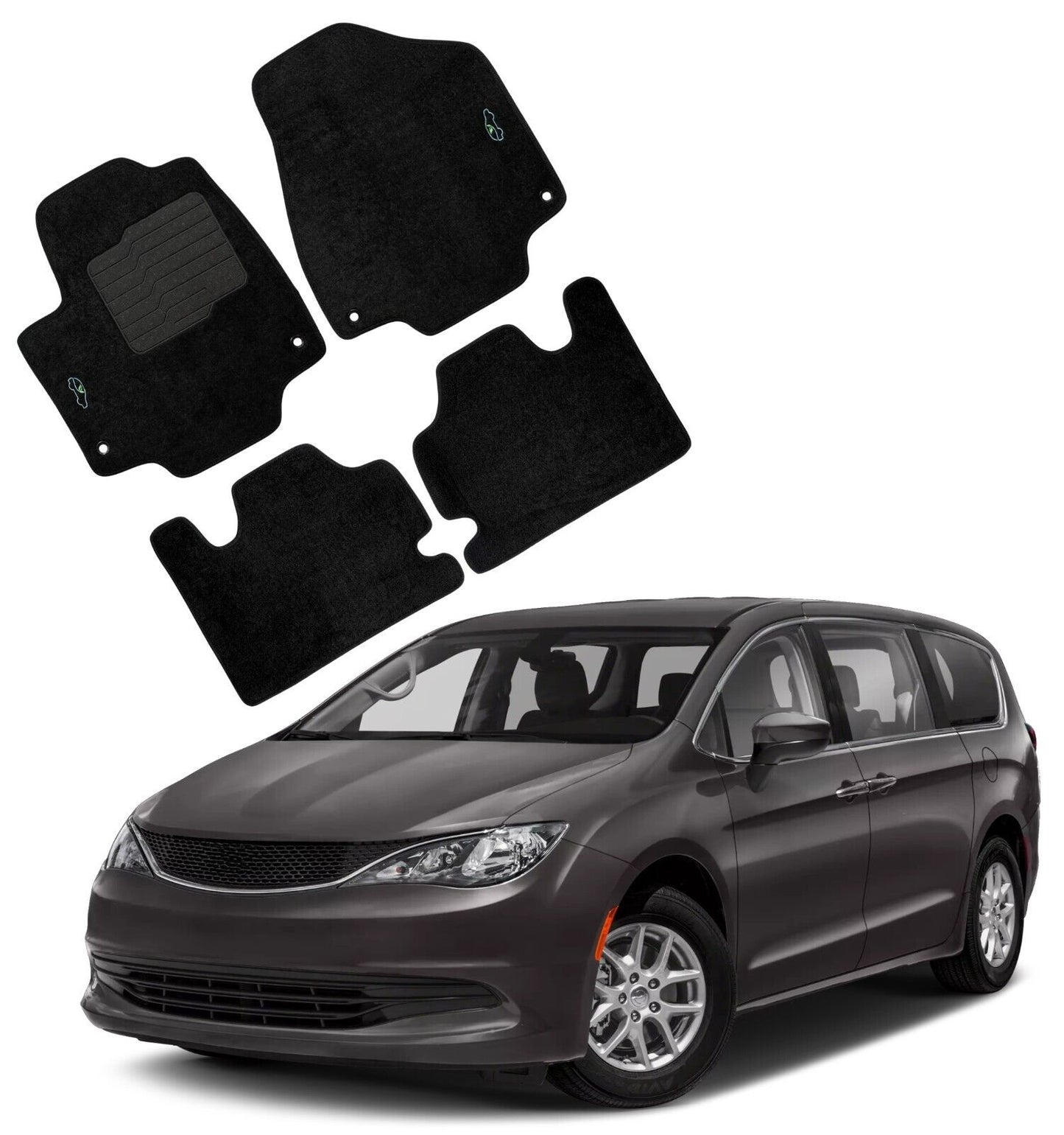 Carpet Floor Mats for 2017 to 2025 Chrysler Pacifica (Not for Hybrid)