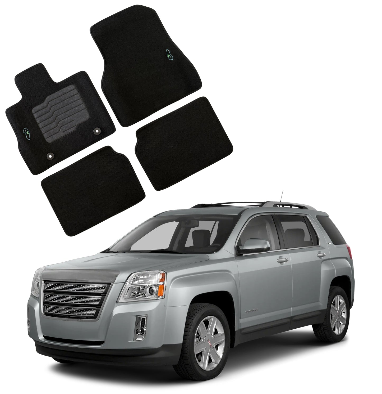 Carpet Floor Mats for 2010 to 2017 Chevrolet Equinox / GMC Terrain, Front and Rear