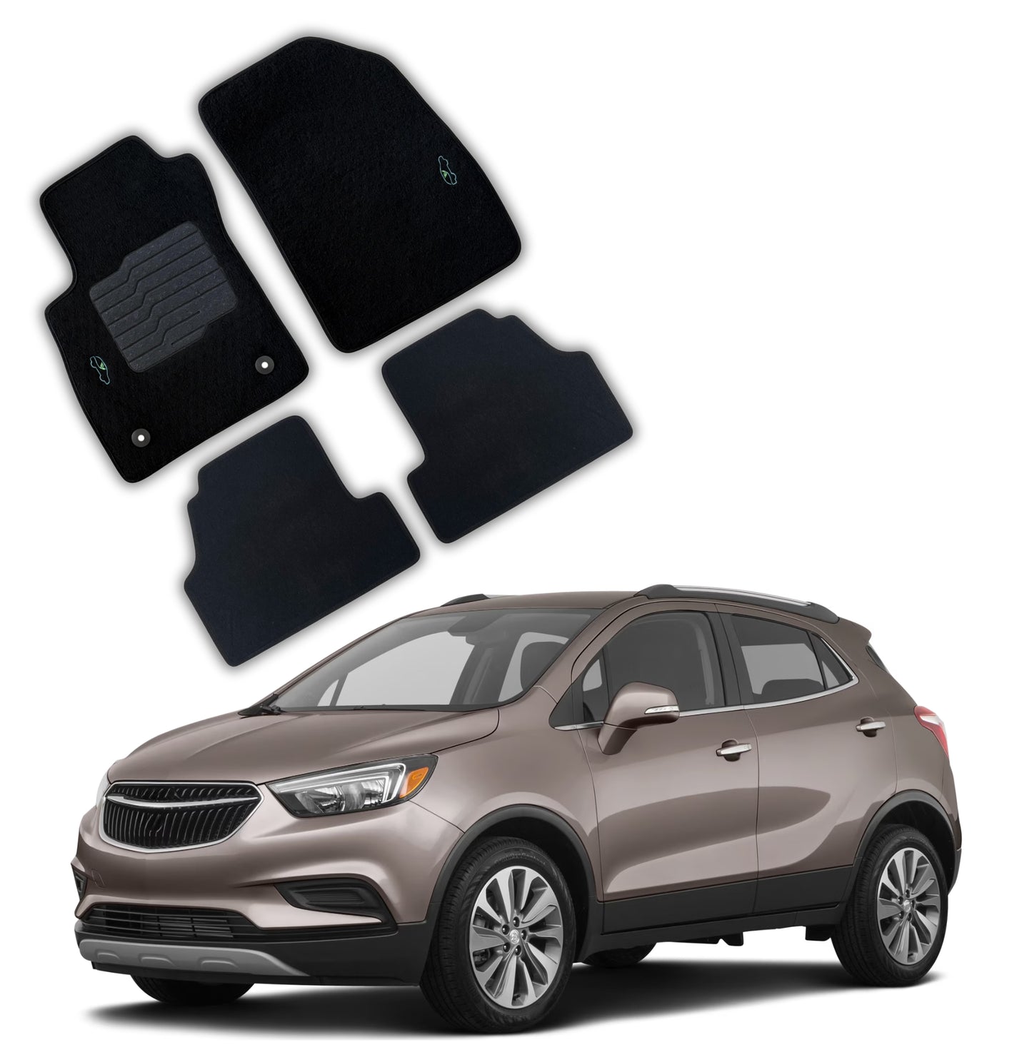 Carpet Floor Mats For 2013 to 2023 Chevrolet Trax & Buick Encore, Front and Rear