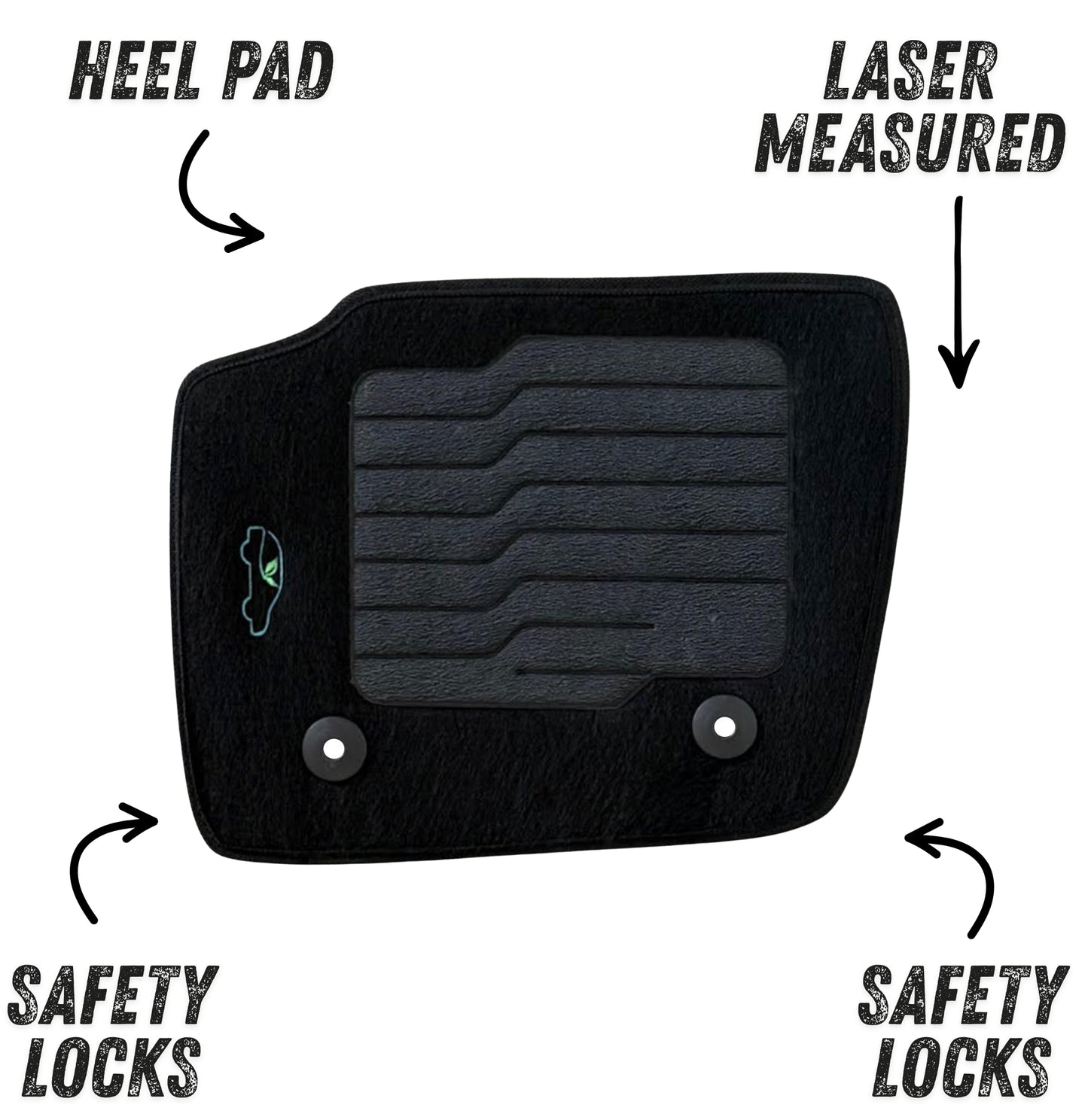 Carpet Floor Mats for 2013 to 2020 Ford Fusion, Front and Rear - Black