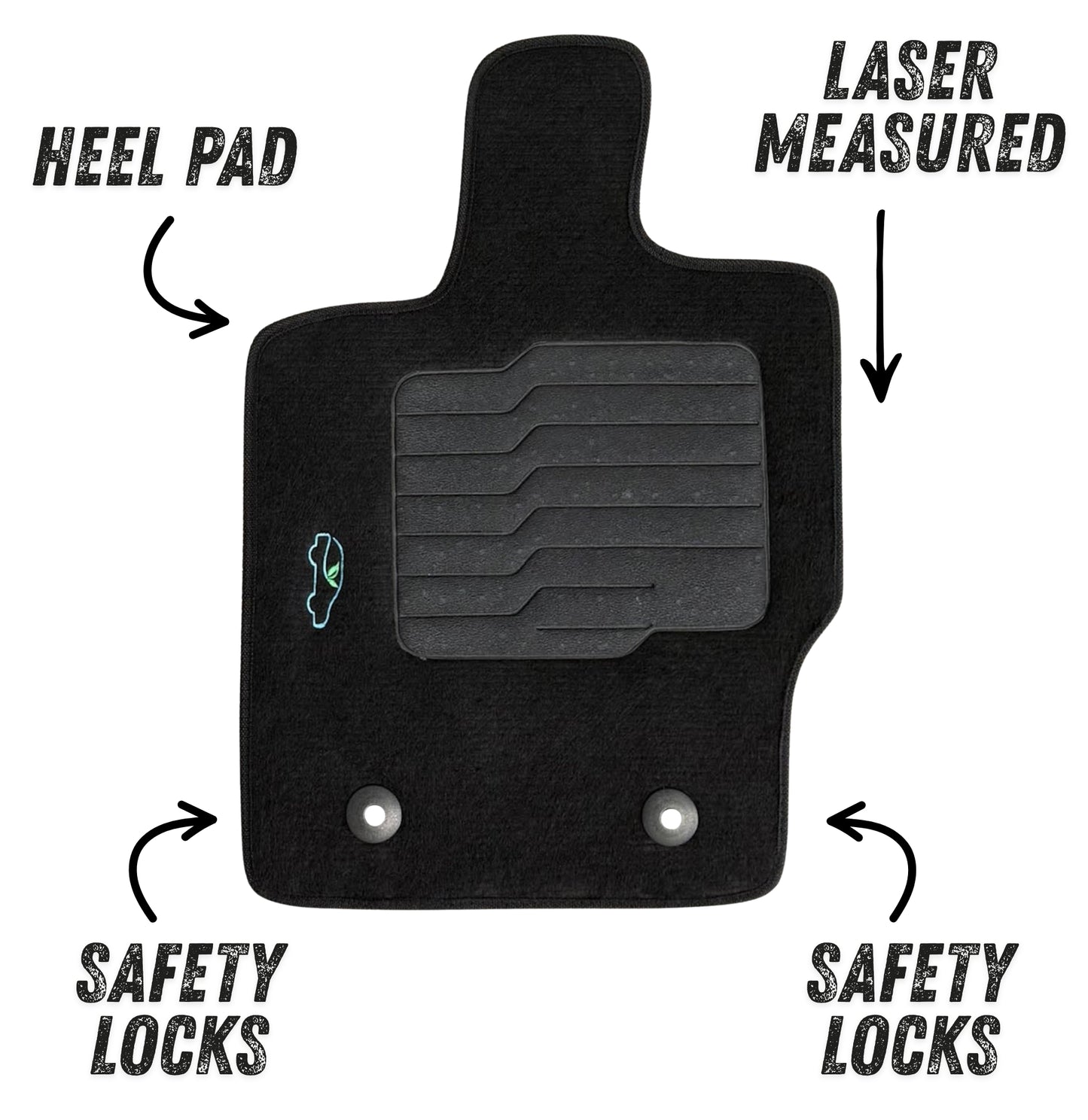 Carpet Floor Mats for 2019 to 2023 Ford Ranger SuperCrew Cab Models