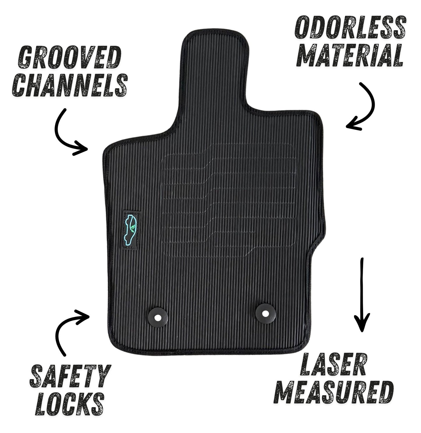 All Weather Floor Mats for 2019 to 2023 Ford Ranger SuperCrew Cab Models