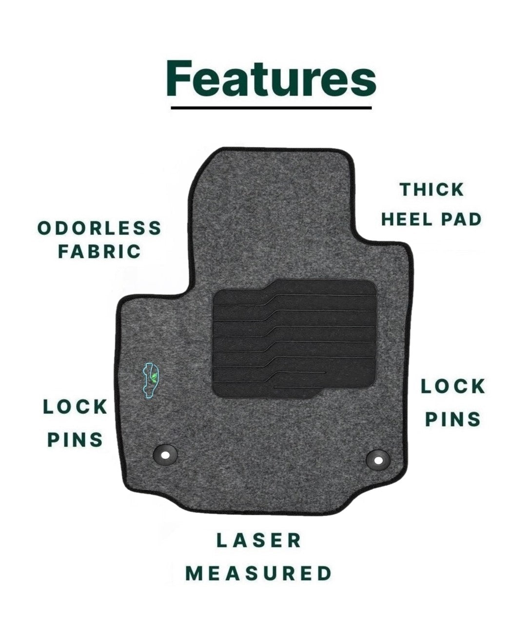 Floor Mats Gray Carpet for 2018 to 2024 Chevrolet Equinox / GMC Terrain