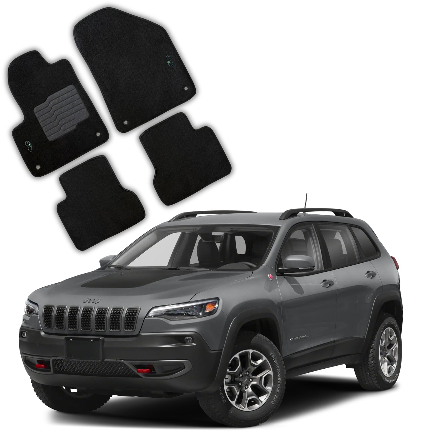 Carpet Floor Mats Fit for 2014 to 2023 Jeep Cherokee, Front and Rear