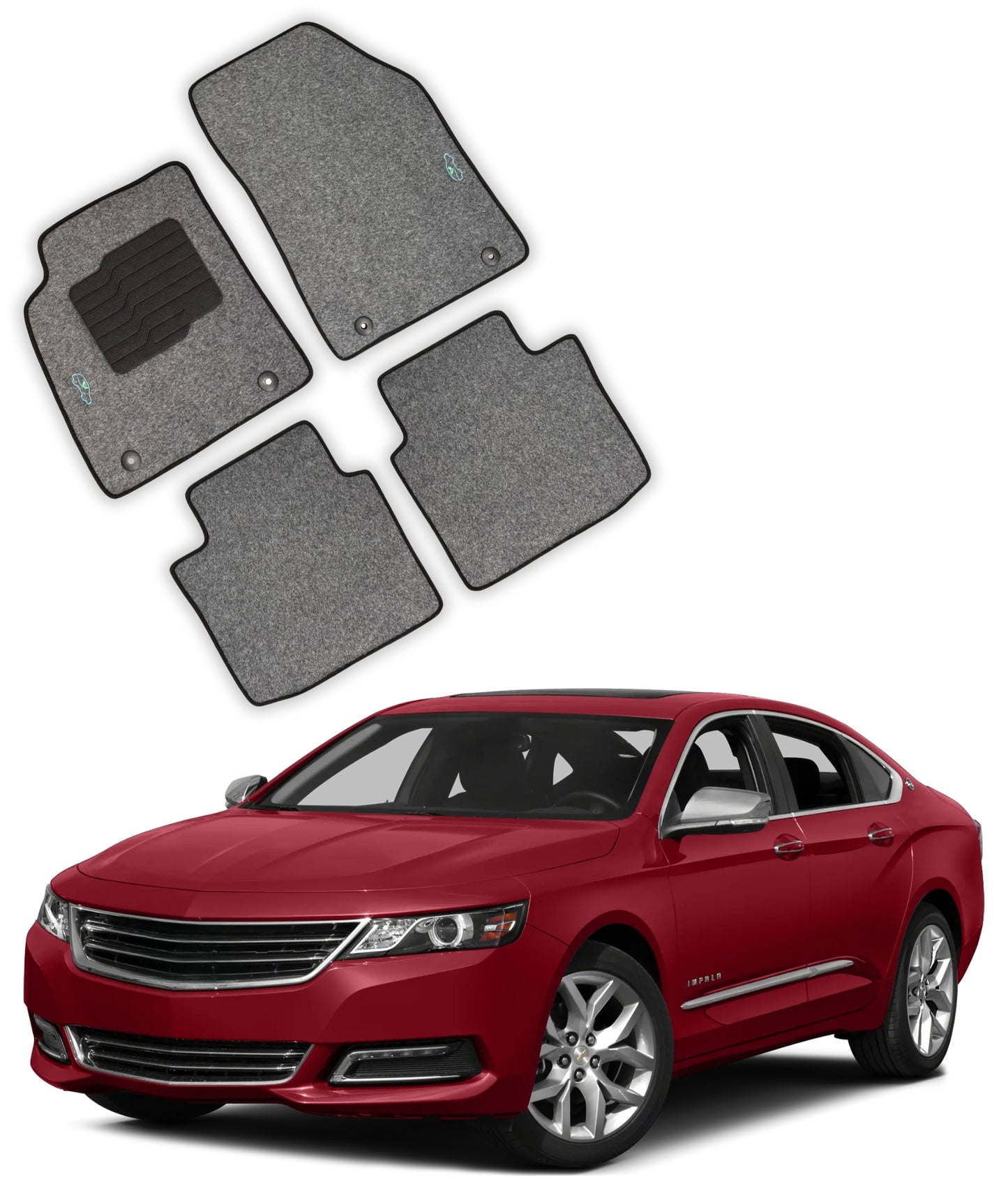 Carpet Floor Mats For 2014 to 2020 Chevrolet Impala (not for 2014/2016 Limited) - Gray
