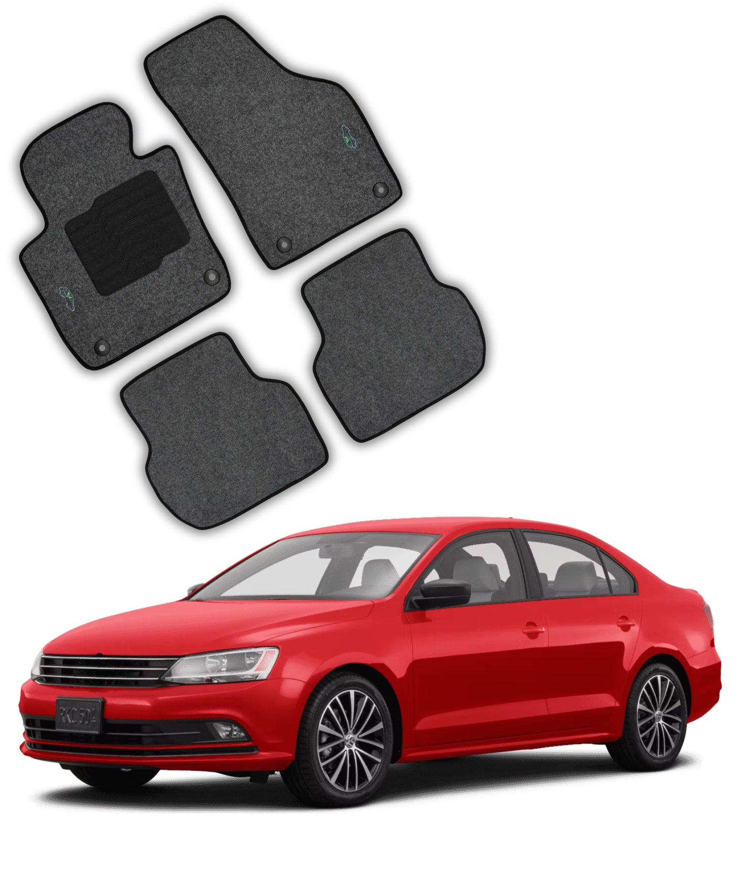 Carpet Floor mats for 2011 to 2018 Volkswagen Jetta - Gray