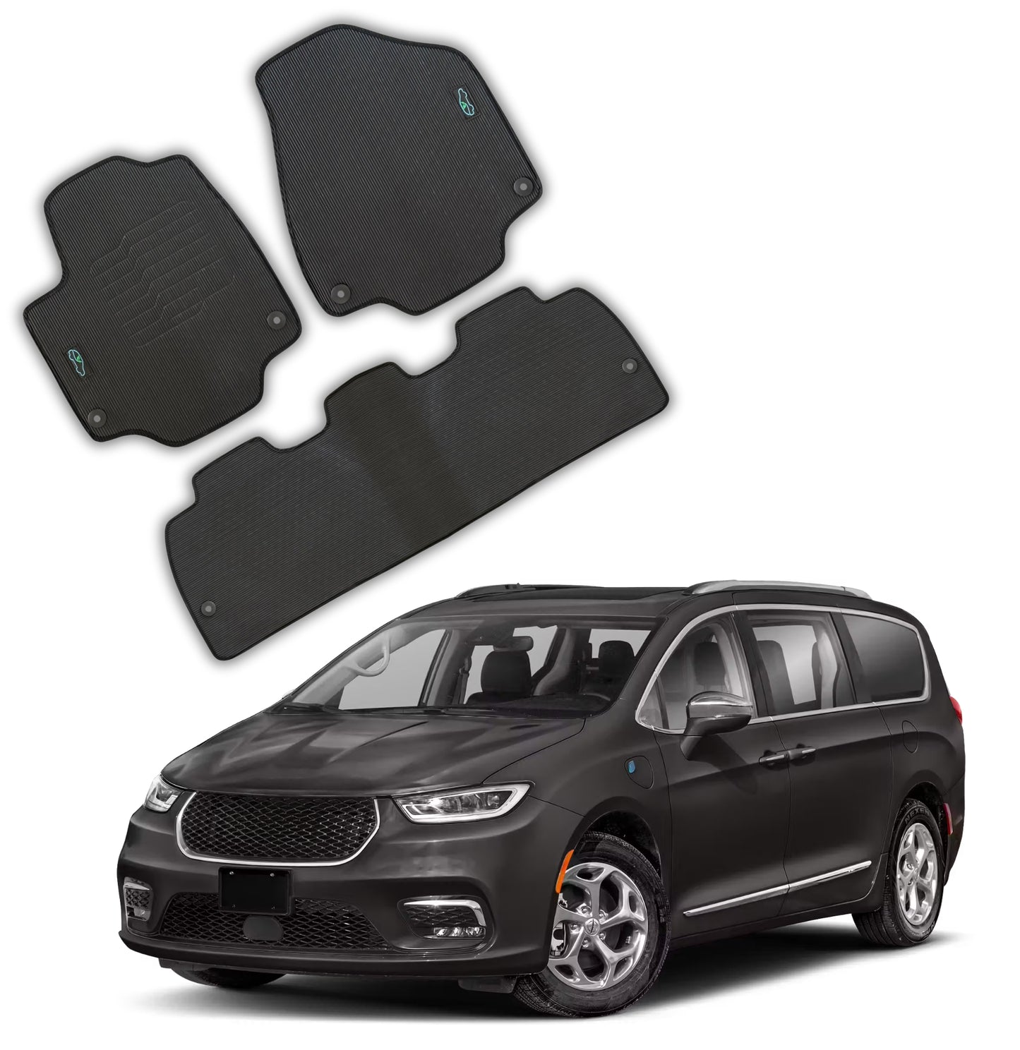 Floor Mats All Weather for 2017 to 2025 Pacifica Hybrid (Not for Gas Models)