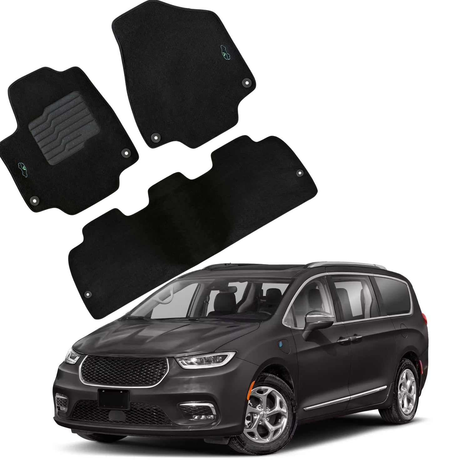 Carpet Floor Mats for 2017 to 2025 Pacifica Hybrid (Not for Gas Models)