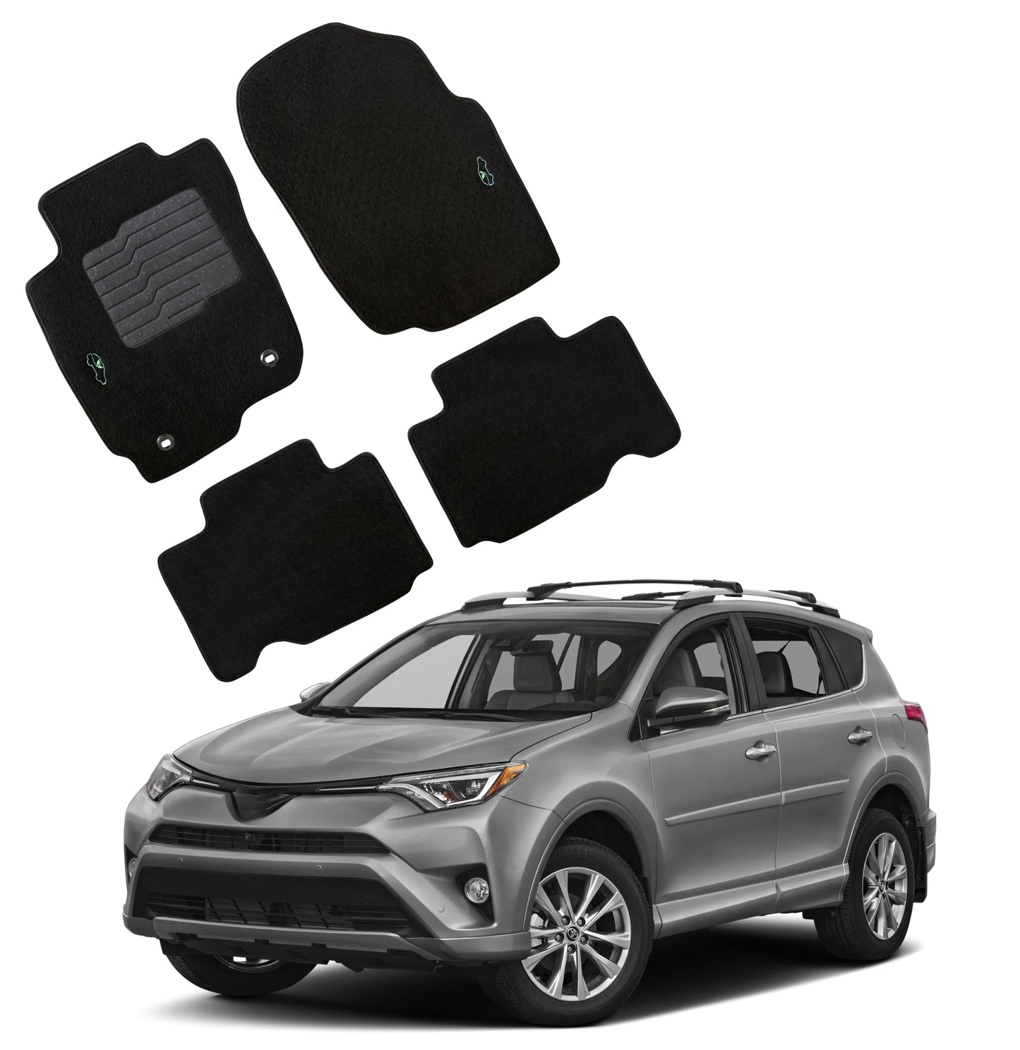 Carpet Floor Mats for 2013 to 2018 Toyota RAV4, Front and Rear