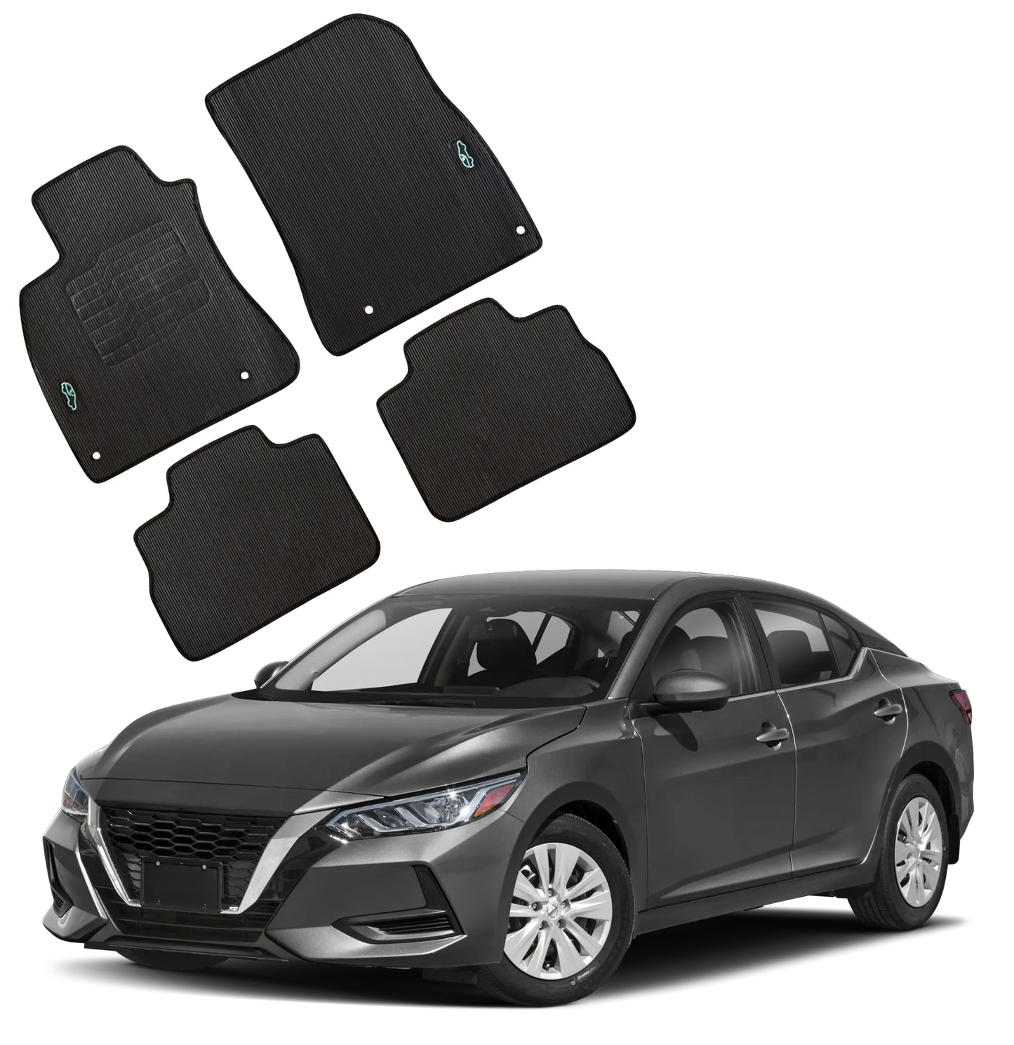 All Weather Floor Mats For 2020 to 2025 Nissan Sentra, Front and Rear
