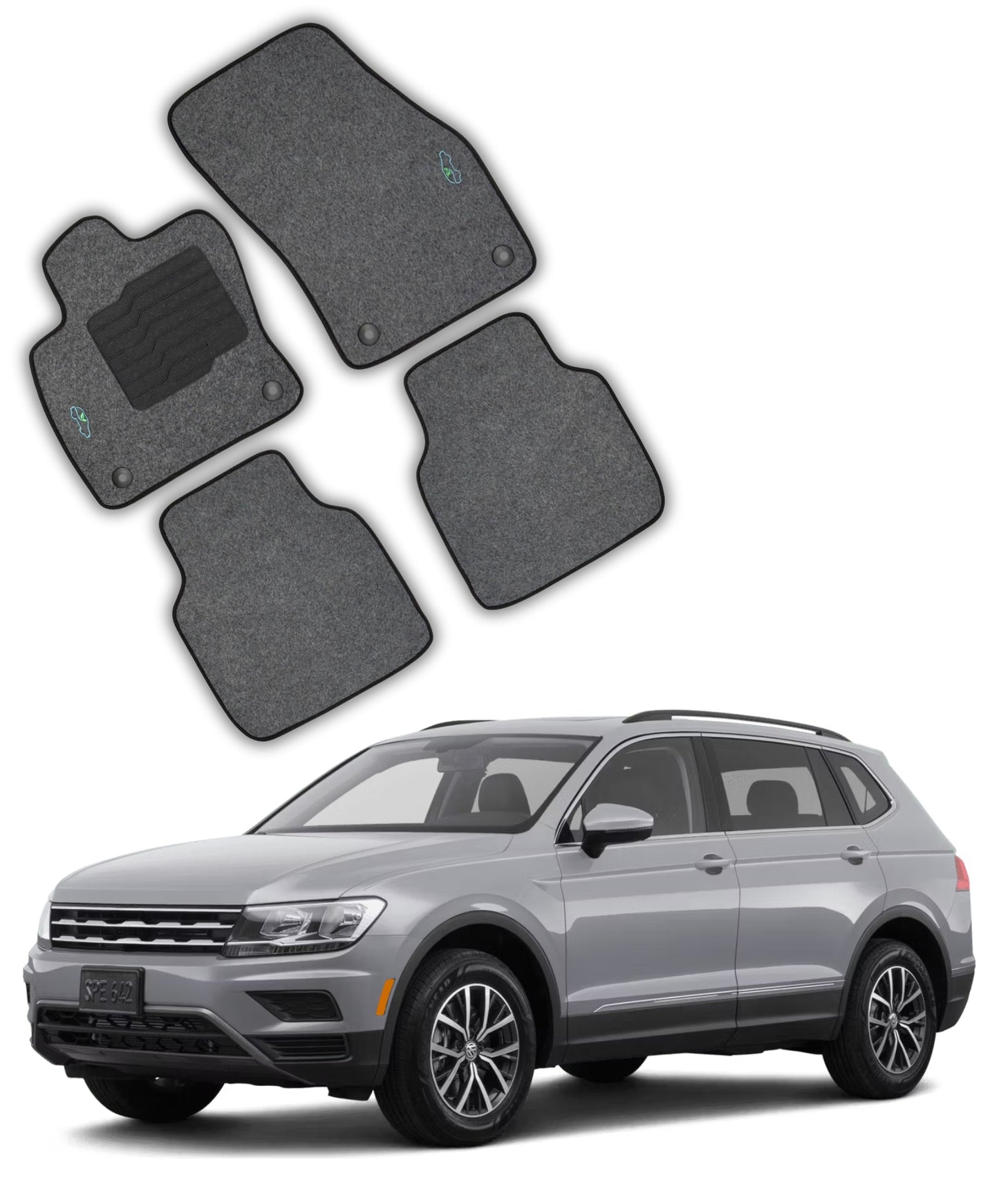 Carpet Floor Mats for 2018 to 2024 Volkswagen Tiguan - Gray