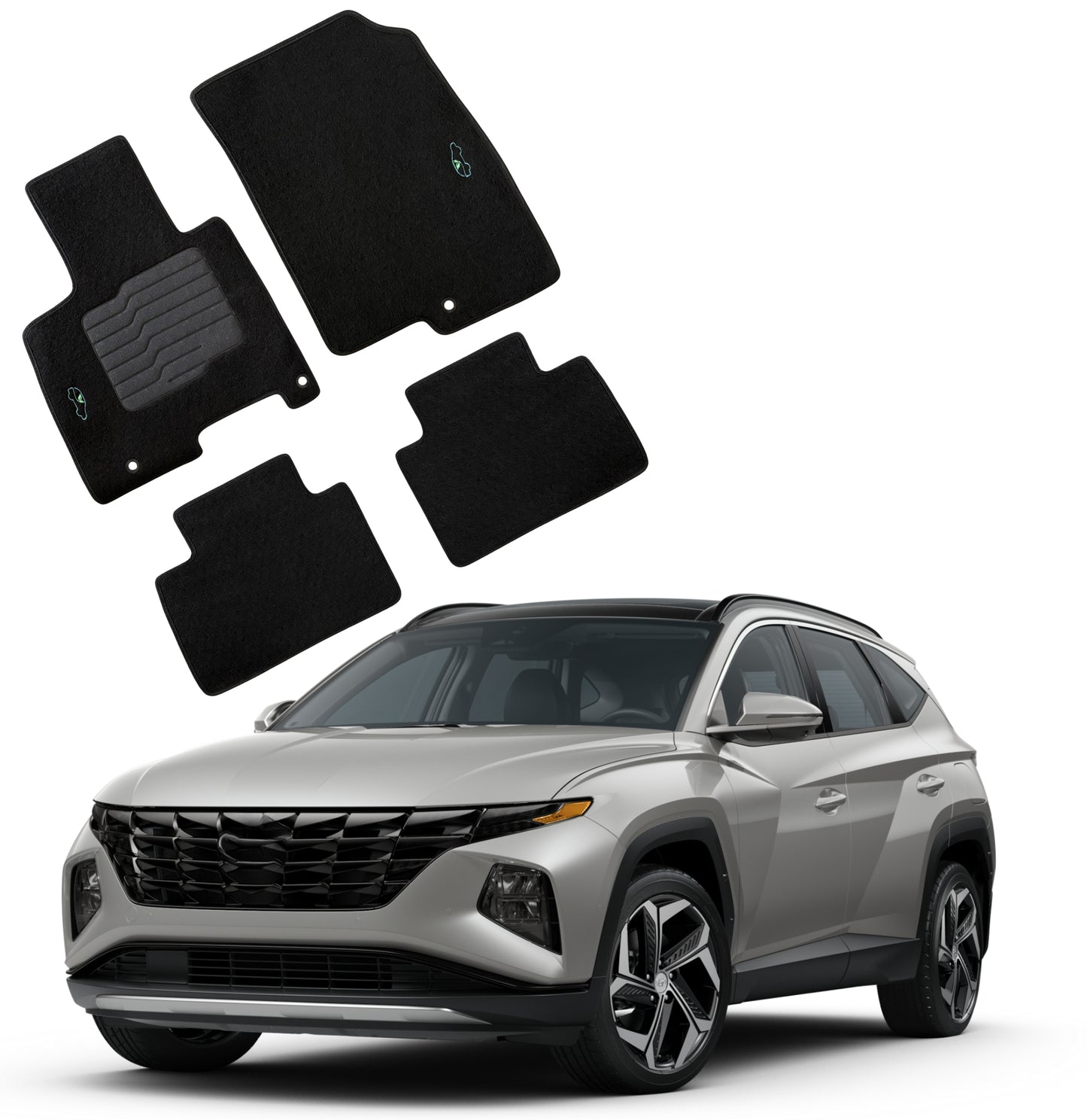 Carpet Floor Mats for 2022 to 2025 Hyundai Tucson, Front and Rear