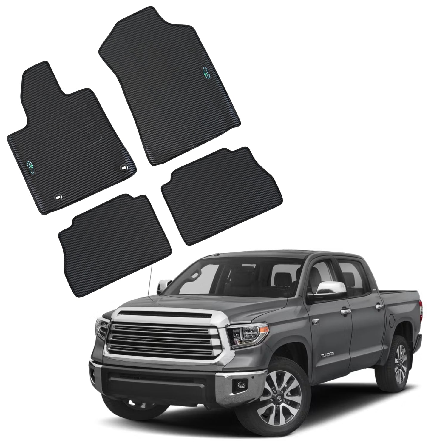All Weather Floor Mats for 2014 to 2021 Toyota Tundra CrewMax Cab Models
