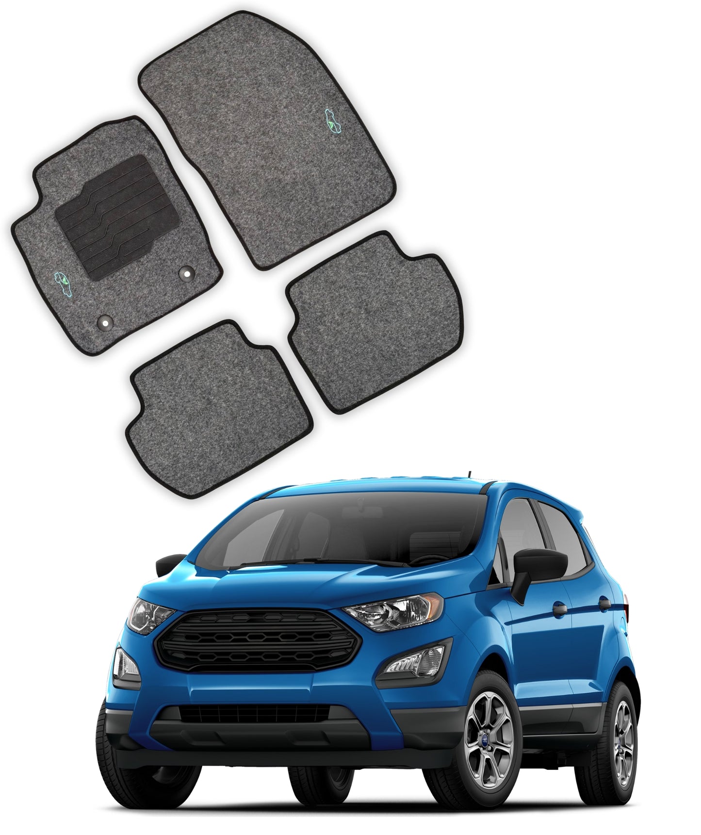 Carpet Floor Mats For 2018 to 2022 Ford EcoSport - Gray