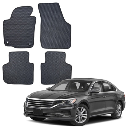 All Weather Honeycomb Floor Mats for 2020 to 2022 Volkswagen Passat, Front and Rear