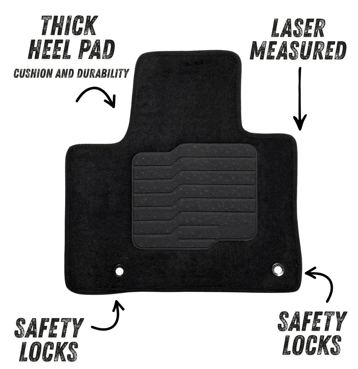 Carpet Floor Mats for 2021 to 2023 Hyundai Santa Fe PHEV (Not for Gas Models), Front and Rear, Black