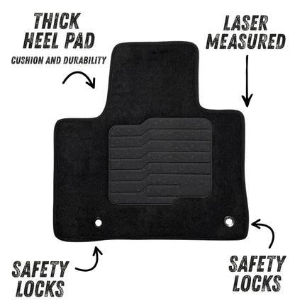 Carpet Floor Mats for 2021 to 2023 Hyundai Santa Fe PHEV (Not for Gas Models), Front and Rear, Black