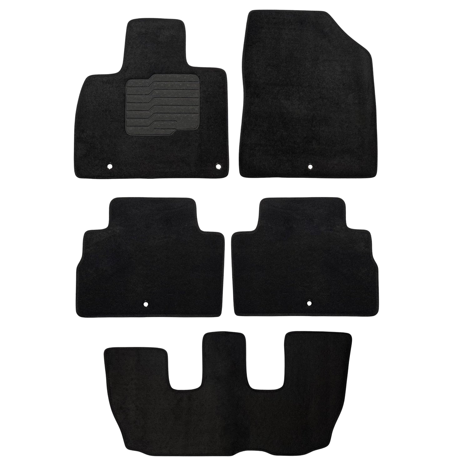 Carpet Floor Mats for 2020 to 2025 Kia Telluride Front, Rear and 3rd Row, Black