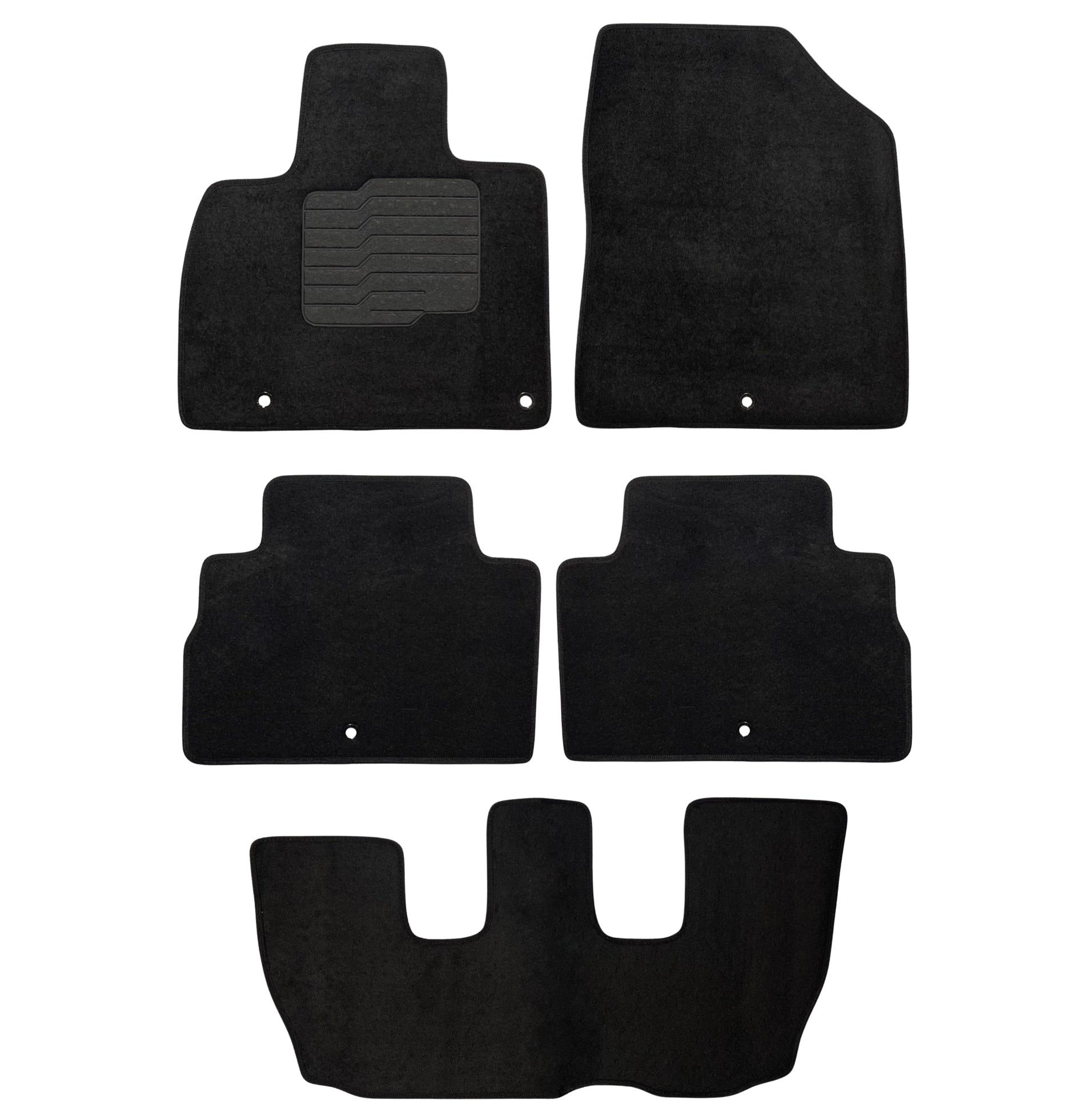 Carpet Floor Mats for 2020 to 2025 Kia Telluride Front, Rear and 3rd Row, Black