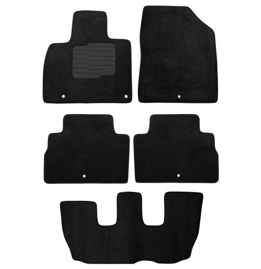 Carpet Floor Mats for 2020 to 2025 Kia Telluride Front, Rear and 3rd Row, Black
