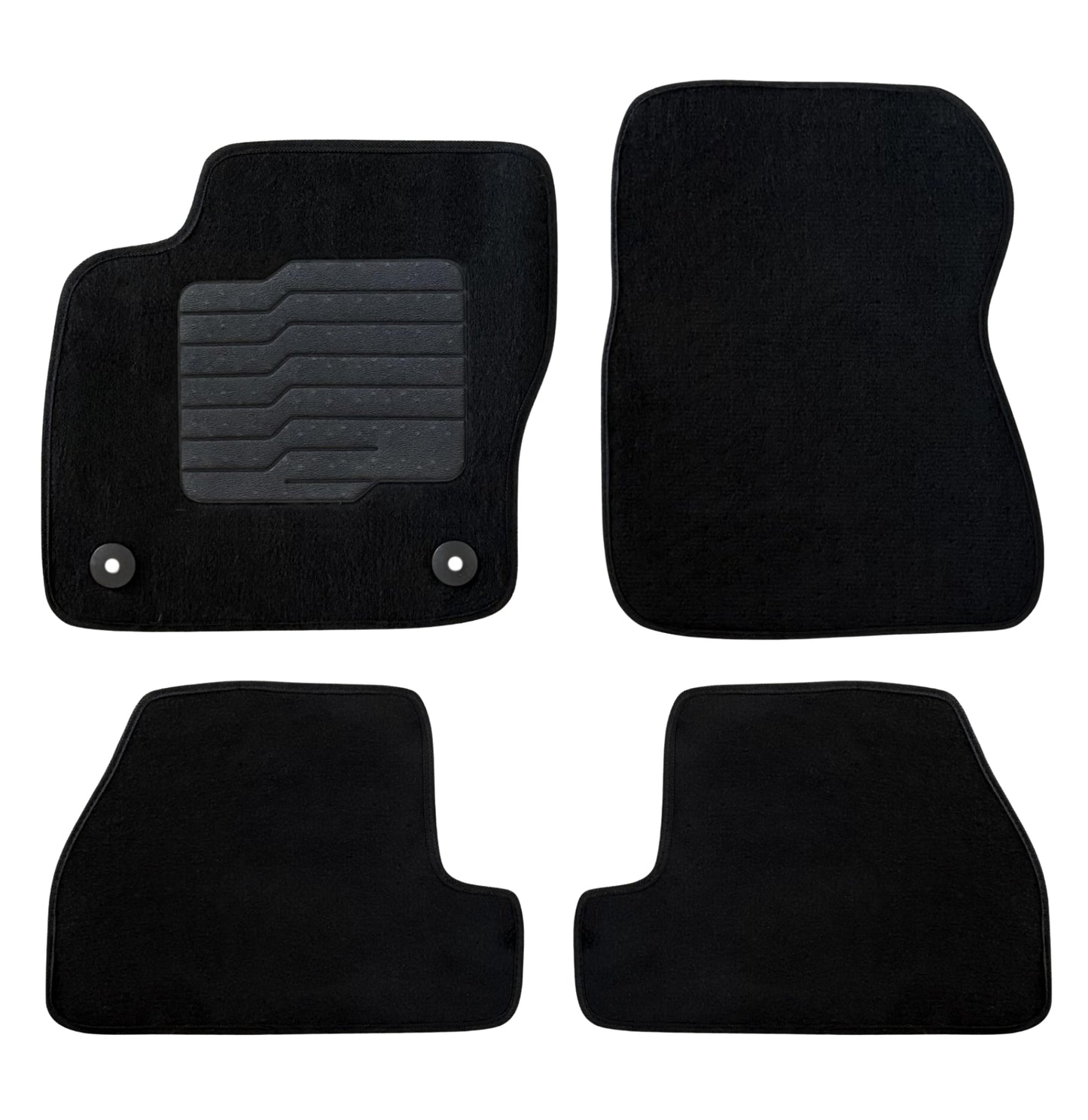 Carpet Floor Mats for 2012 to 2018 Ford Focus Hatch and Sedan, Front and Rear, Black