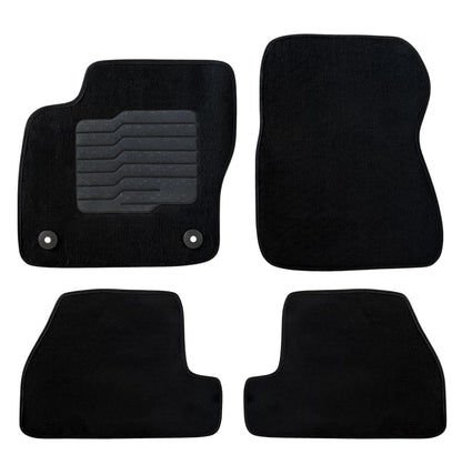 Carpet Floor Mats for 2012 to 2018 Ford Focus Hatch and Sedan, Front and Rear, Black