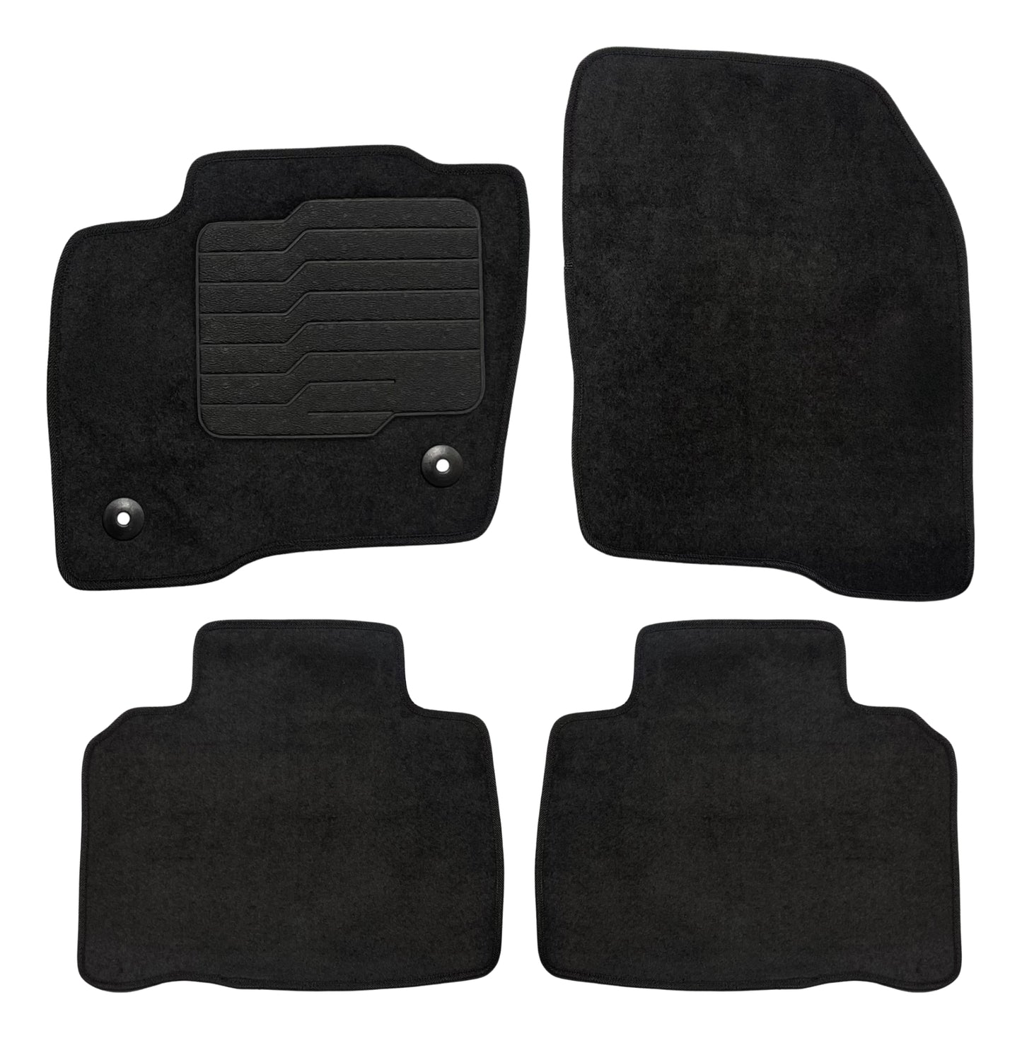 Carpet Floor Mats for 2015 to 2024 Ford Edge, Front and Rear, Black