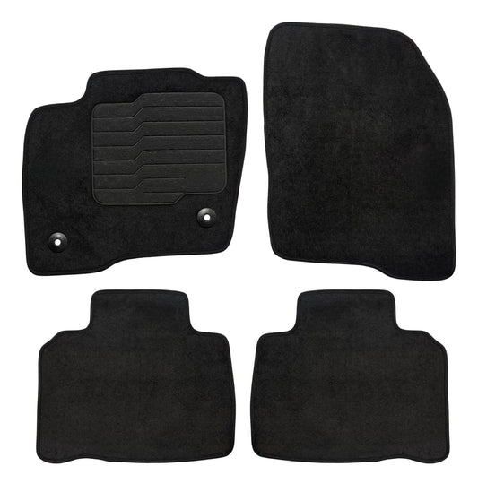 Carpet Floor Mats for 2015 to 2024 Ford Edge, Front and Rear, Black