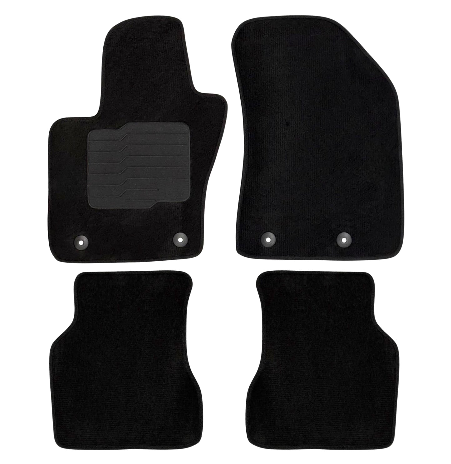 Carpet Floor Mats for 2017 to 2026 Jeep Compass, Front and Rear, Black