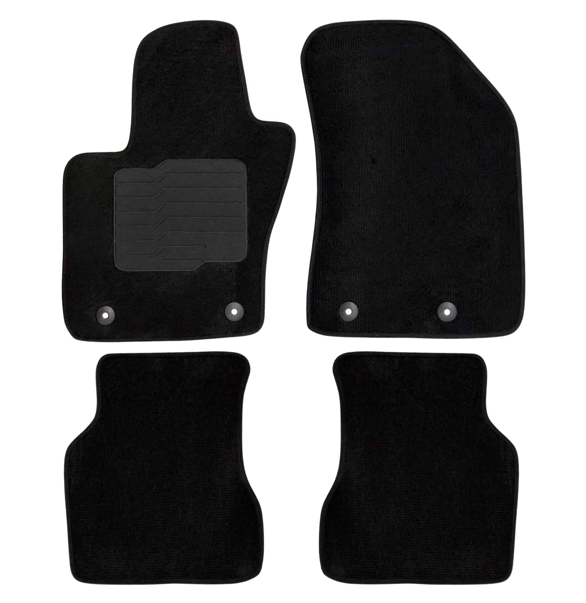 Carpet Floor Mats for 2017 to 2026 Jeep Compass, Front and Rear, Black
