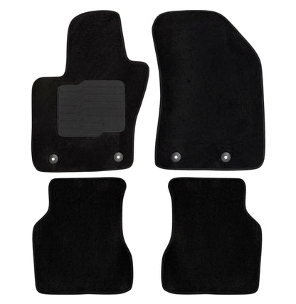 Carpet Floor Mats for 2017 to 2026 Jeep Compass, Front and Rear, Black
