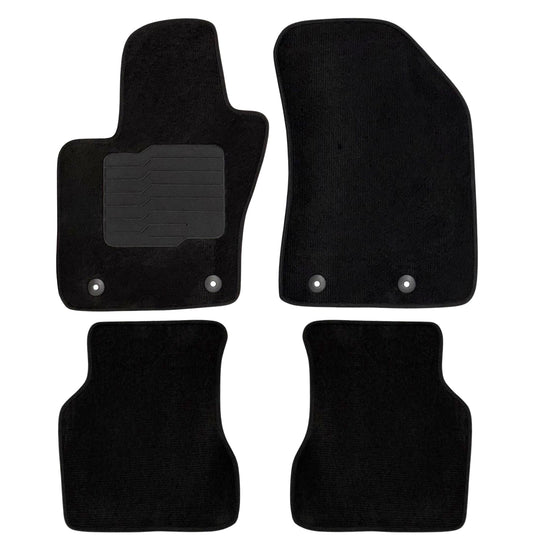 Carpet Floor Mats for 2017 to 2026 Jeep Compass, Front and Rear, Black