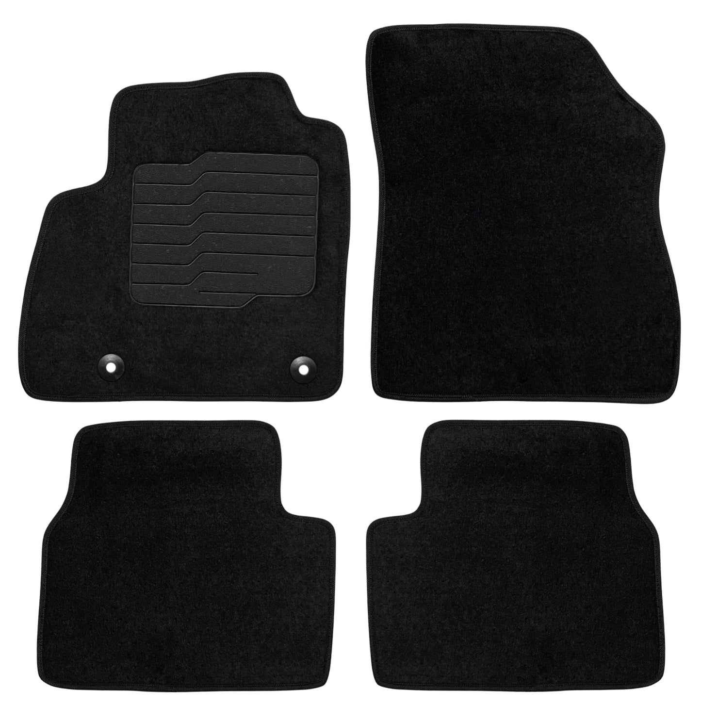 Carpet Floor Mats for 2016 to 2019 Chevrolet Cruze (Not for 2016 Cruze Limited), Front and Rear, Black