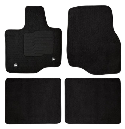 Carpet Floor Mats for 2015 to 2020 Ford F-150 Crew & Extended Cabin, Front and Rear, Black