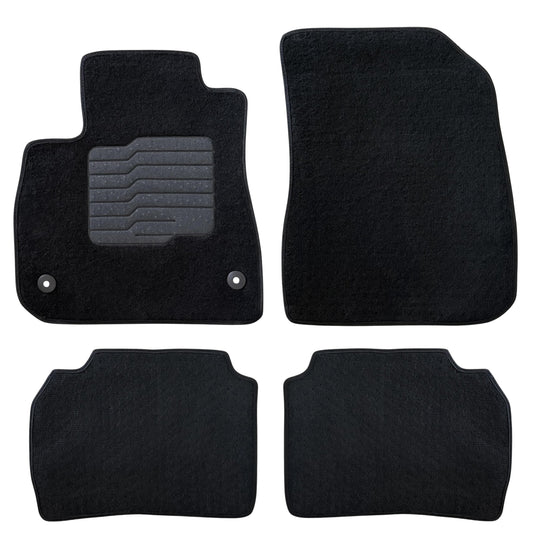 Carpet Floor Mats For 2016 to 2025 Chevrolet Malibu, Front and Rear, Black