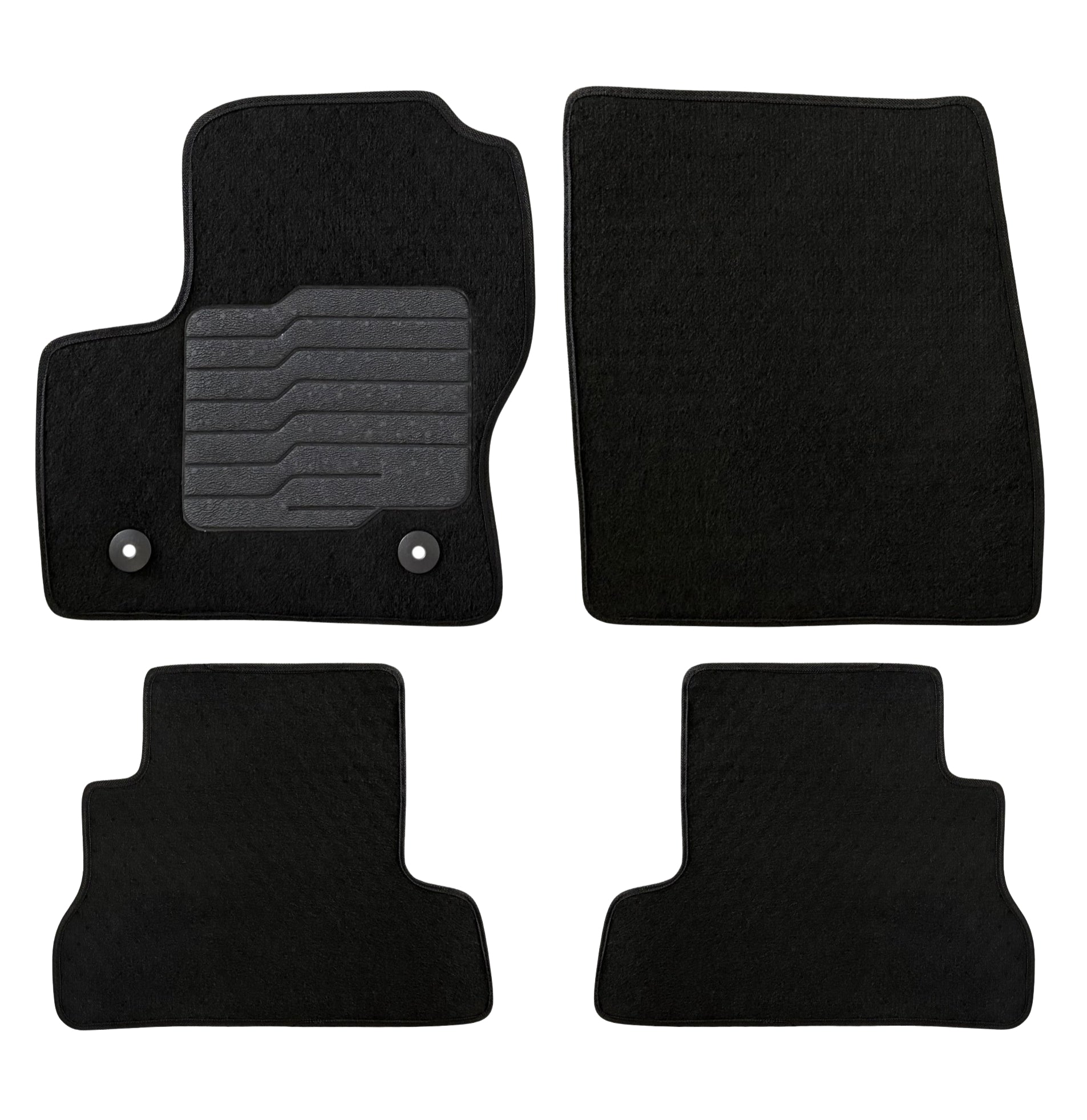 Carpet Floor Mats for 2013 to 2019 Ford Escape, Front and Rear, Black