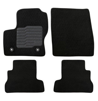 Carpet Floor Mats for 2013 to 2019 Ford Escape, Front and Rear, Black