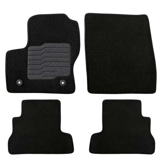 Carpet Floor Mats for 2013 to 2019 Ford Escape, Front and Rear, Black