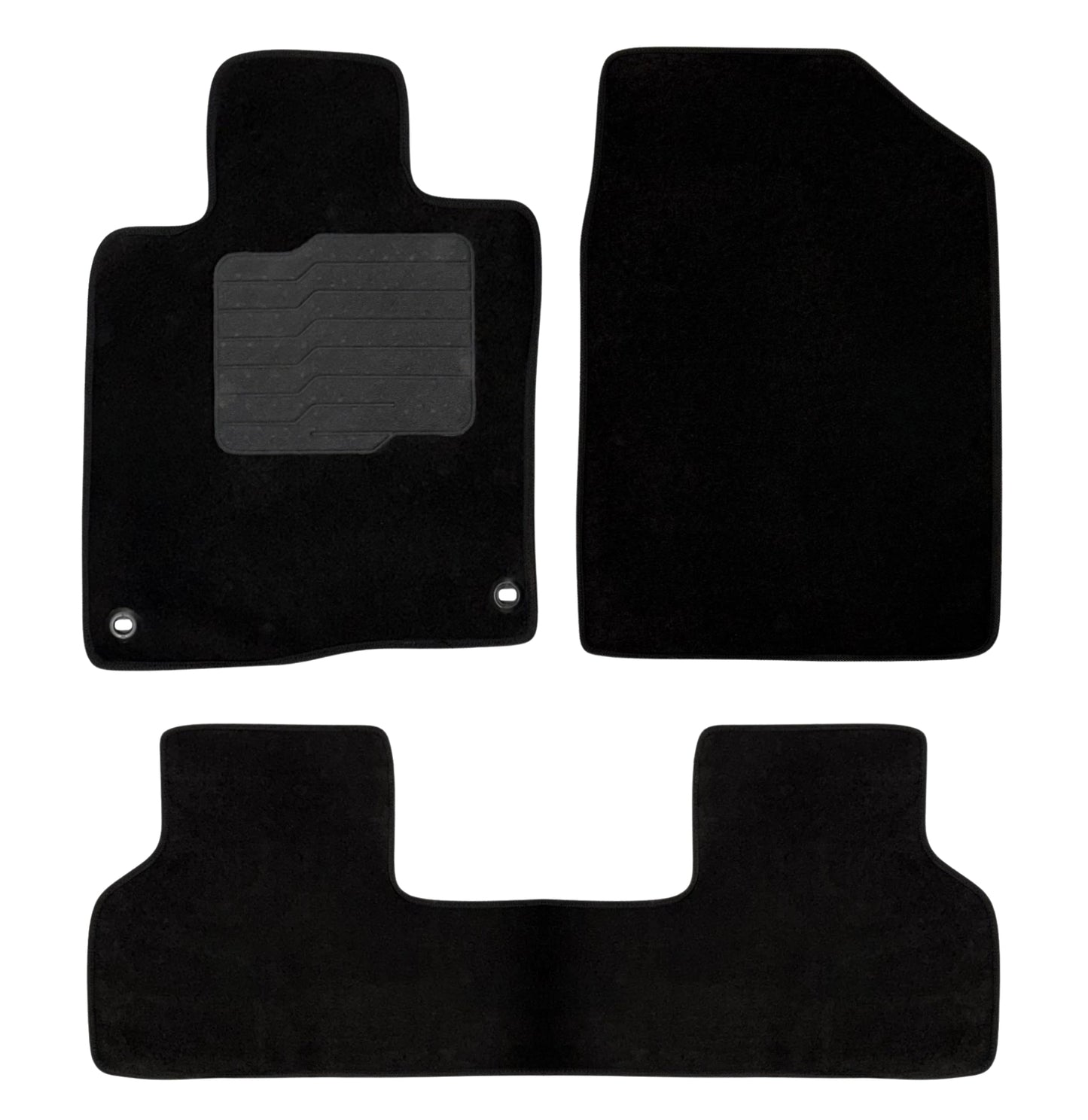 Carpet Floor Mats for 2016 to 2021 Honda Civic, Front and Rear, Black