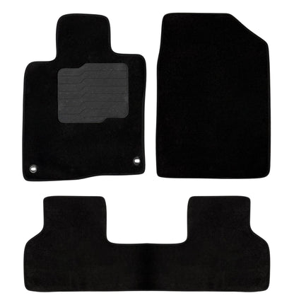 Carpet Floor Mats for 2016 to 2021 Honda Civic, Front and Rear, Black