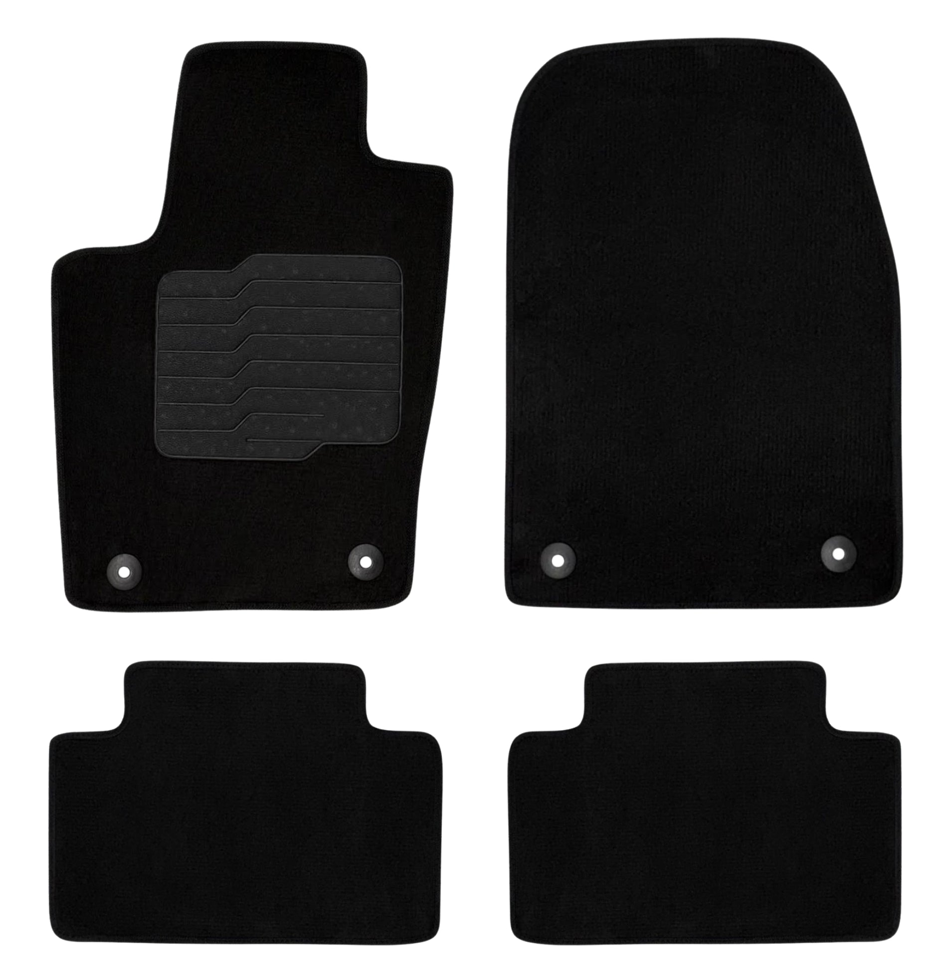 Carpet Floor Mats for 2016 to 2021 Jeep Grand Cherokee & 16 to 26 Dodge Durango, Front and Rear, Black