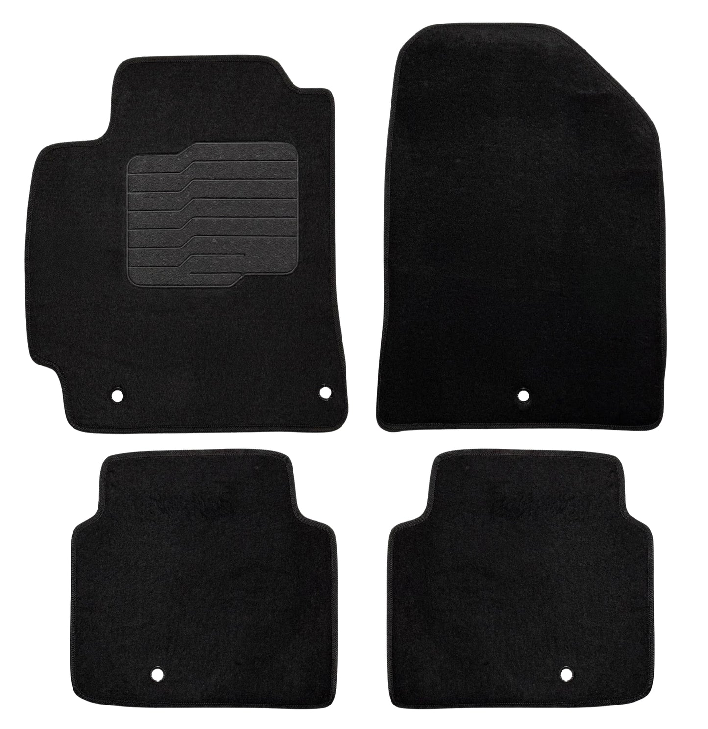 Carpet Floor Mats for 2017 to 2020 Hyundai Elantra, Front and Rear, Black
